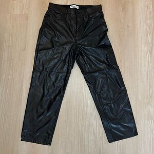 A&F Vegan Leather Ankle Cropped Pants